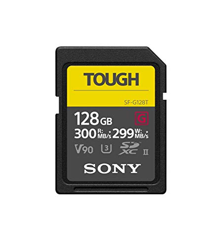 Sony TOUGH-G series SDXC UHS-II Card 128GB, V90, CL10, U3, Max R300MB/S, W299MB/S (SF-G128T/T1)