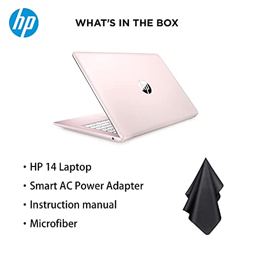 2021 Newest HP Premium 14 inch HD Laptop, Intel Dual-Core Processor Up to 2.6GHz, 8GB RAM, 64GB eMMC Storage, Webcam, Bluetooth, HDMI, Wi-Fi, Rose Pink, Windows 11 with 1 Year Microsoft 365