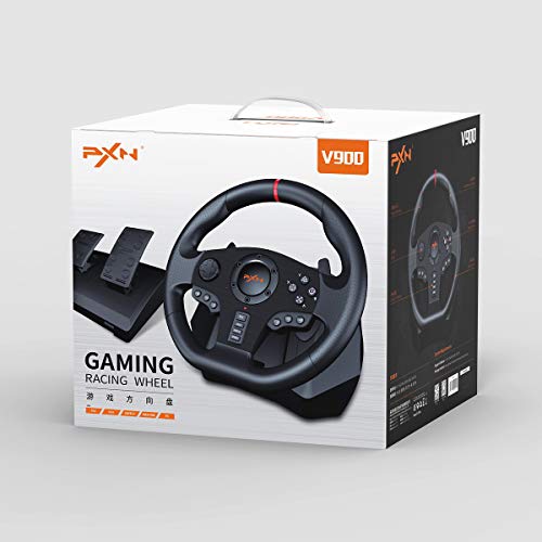 PXN V900 Gaming Steering Wheel - 270/900° PC Racing Wheels with Linear Pedals & Left and Right Dual Vibration for Xbox Series X|S,PS3,PS4,Xbox One,PC,Nintendo Switch,Android TV