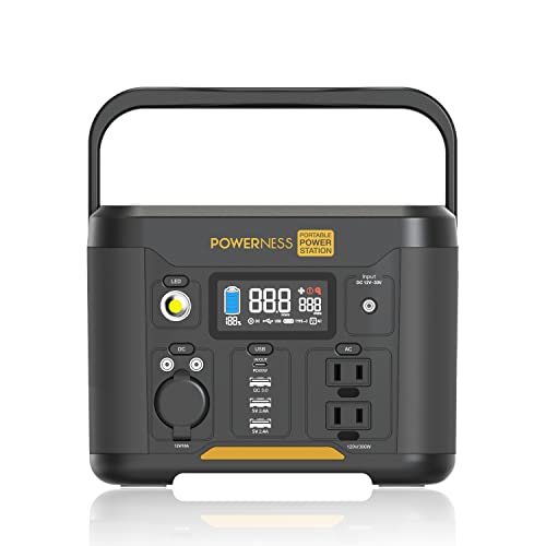 Powerness Portable Power Station Hiker U300, 296Wh Backup Lithium Battery with 120V/300W AC Outlet and Wireless Charging Top, Solar Generator for Outdoor Camping/RVs/Home Use (Solar Panel Optional)