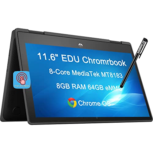 2022 HP Chromebook X360 11 G3 11.6" HD 2-in-1 Touchscreen (8-Core MediaTek MT8183, 8GB RAM, 64GB eMMC, Stylus, Webcam, Wi-Fi, IPS) Flip Convertible Home & Education Laptop, IST Pen, Chrome OS