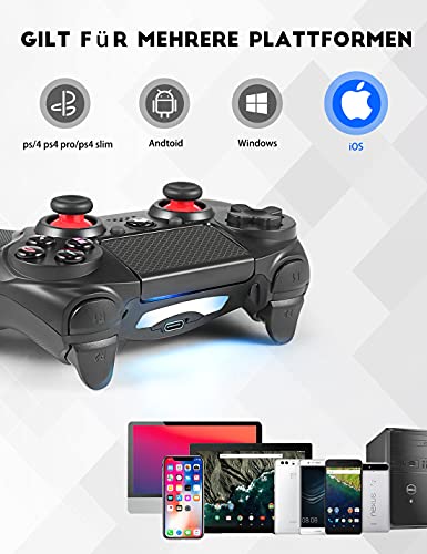 Wireless Controller for PS4, Premium Replacement for Sony Playstation Dualshock 4 Controllers, Support iOS 14, Windows 10, Mac, Android, Precision Control Gamepad, Games Remote, Rechargeable