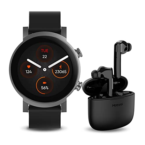 Ticwatch E3 Smart Watch Plus Mobvoi Earbuds ANC Black True Wireless IPX5 Waterproof Ticwatch E3 Wear OS by Google for Men Women Qualcomm Snapdragon Wear 4100 Platform Fitness Health Monitor Smartwatch