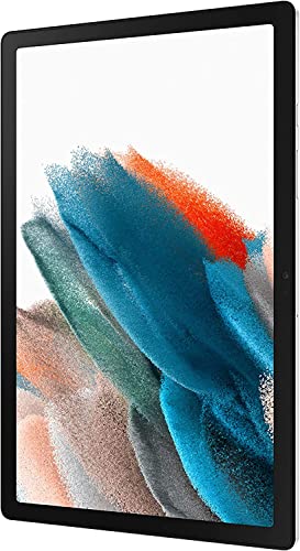 Samsung Galaxy Tab A8 Android Tablet, 10.5” LCD Screen, 128GB Storage + 128GB microSD Memory Card and Wacky Jacky Cleaning Cloth (Silver)