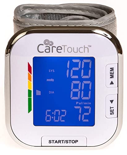 Care Touch Digital Wrist Blood Pressure Monitor - Blood Pressure Wrist Cuff Size 5.5" - 8.5" - Automatic High Blood Pressure Machine with Batteries and Carrying Case Included
