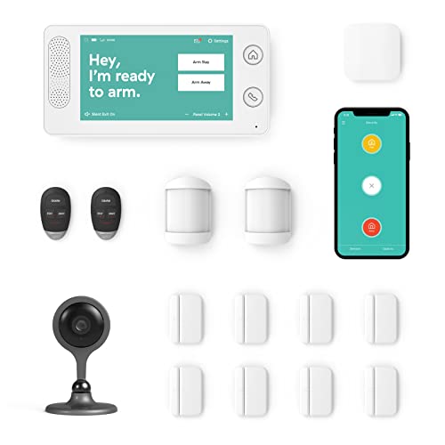 Cove - 15 Piece Home Security Alarm System Kit - Wireless - 24/7 Professional Monitoring - No Contracts - Smart Phone Control - Touch Screen Panel - Compatible with Google Assistant and Alexa