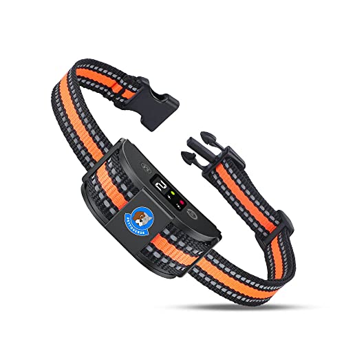 Pettoverse Anti bark Dog Collar Harmless and Humane No Shock Automatic Vibrations and beeps Adjustable Collar for Small Medium and Large Dogs 7-120 pounds No Remote Rechargeable and Waterproof