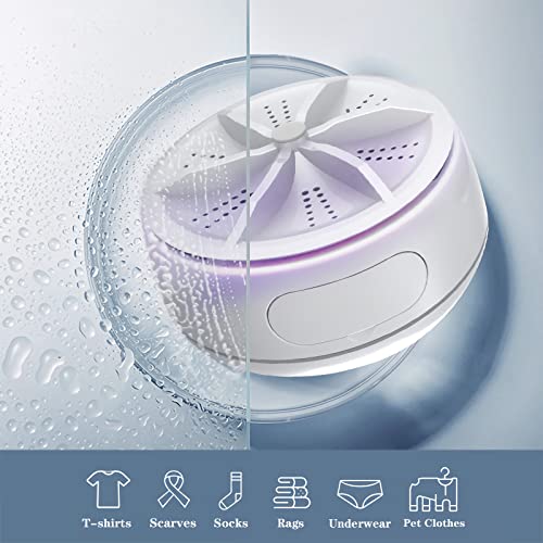 Sheng&Hui Portable Mini Washing Machine USB Mini Washing Machine High Power Turbo Washer with 4 Speed Remote Control for Home, Business, Travel, College Room, RV, Apartment