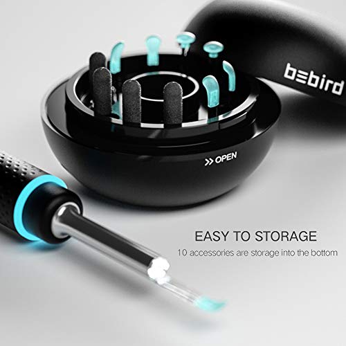 BEBIRD M9 Pro Metal Design Smart Visual Ear Otoscope, 1080P Wireless Ear Camera, Reusable Ear Wax Removal Tools, Professional Home Ear Inspection for Kids and Adults, Works with iPhone, iPad, Android