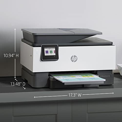 HP OfficeJet Pro 9018e Wireless All-in-One Inkjet Color Printer, Auto 2-Sided, Print & Copy & Scan & Fax, 22ppm, 4800 x 1200dpi, 35-Sheet ADF, 2.7" Color Touchscreen Display, Lanbertent Printer Cable