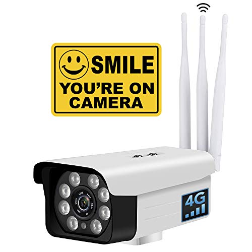 Cellular Camera Outdoor, 4G lte Camera for Security with 1080P for Night Vision, Cellular Security Camera with Motion Detection Alert for Home Security, 4G Cellular Camera Surveillance for 2 Way Audio