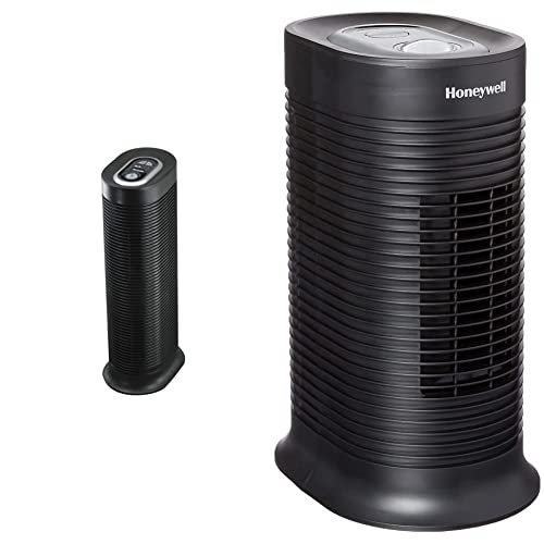 Honeywell HPA160 Tower Air Purifier HEPA Allergen Remover, Medium-Large Room & HPA060 HEPA Tower Air Purifier, Small Rooms (75 sq. ft.), Black