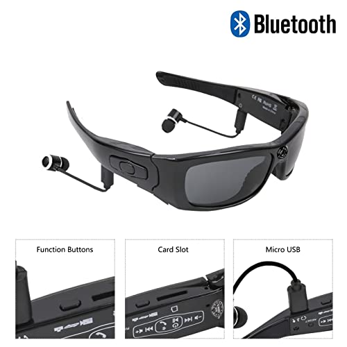 Smart Audio Sunglasses, Wireless Bluetooth with Camera Can Listen to Music & Video and Take Pictures HD 1080P Suitable for Various Activities