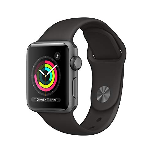 Apple Watch Series 3 [GPS 38mm] Smart Watch w/ Space Gray Aluminum Case & Black Sport Band. Fitness & Activity Tracker, Heart Rate Monitor, Retina Display, Water Resistant - AOP3 EVERY THING TECH 
