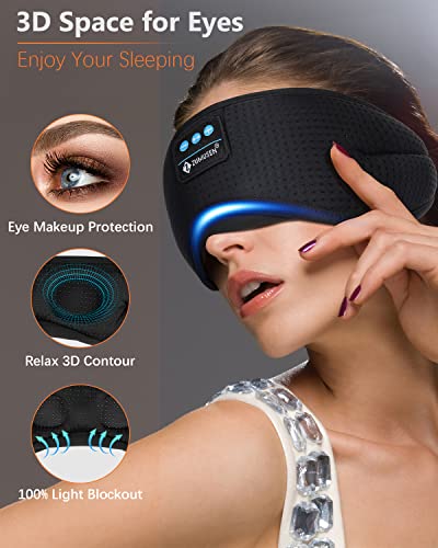 Sleep Headphone, Bluetooth Wireless White Noise Sleeping Eye Mask,3D Breathable Sleep Mask with Timer for Sleeping Travel Relaxation, Meditation, Cool Gadgets for Women Man