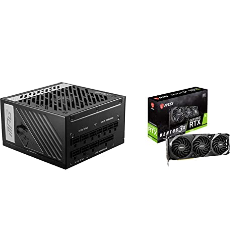 MSI MPG A1000G Gaming Power Supply - Support NVIDIA GeForce RTX 30 Series & MSI Gaming GeForce RTX 3090 24GB GDRR6X 384-Bit HDMI/DP Nvlink Torx Fan 3 Ampere Architecture OC Graphics Card