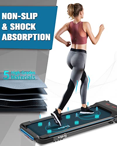 REDLIRO Under Desk Treadmill, 2 in 1 Motorized Portable Foldable Treadmill Compact Fold Up Walking Pad, Sturdy Folding Treadmill for Small Space with Remote Control LED Display for Home & Office Use