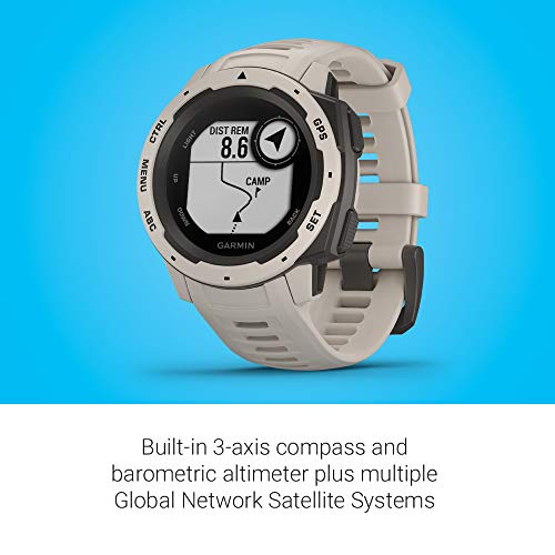 Garmin 010-02064-01 Instinct, Rugged Outdoor Watch with GPS, Features Glonass and Galileo, Heart Rate Monitoring and 3-Axis Compass, Tundra