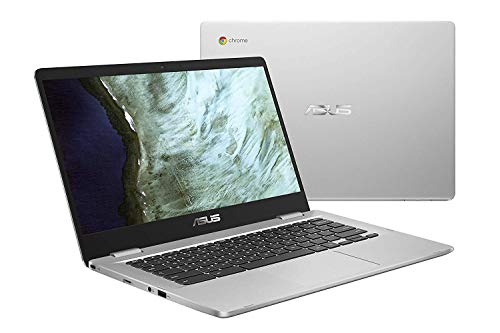 ASUS 14" HD Anti-Glare NanoEdge Display Thin and Light Chromebook, Intel Celeron Dual-Core Processor, 4GB RAM, 32GB eMMC, 128GB MicroSD Card, USB-C, WiFi, Webcam, Chrome OS