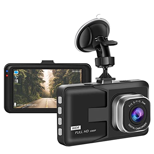 Aigoss 1080P Full HD Dash Cam 3" Screen Dash Camera for Cars with 170° Wide Angle, IR Night Vision, G-Sensor Car Camera Front Support Loop Recording, Parking Monitor, Motion Detection, 32GB Card Max