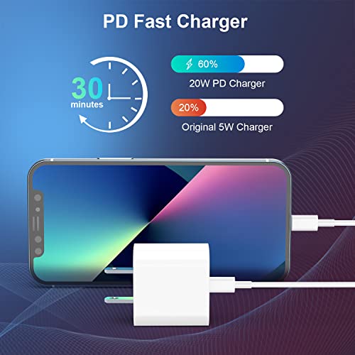 iPhone 13 12 Fast Charger [Apple MFi Certified],USB C Wall Charger Fast Charging 20W PD Adapter with 10FT Type-C to Lightning Cable Compatible with iPhone13 12 Pro Max Mini 11 Xs XR X 8 Plus and More