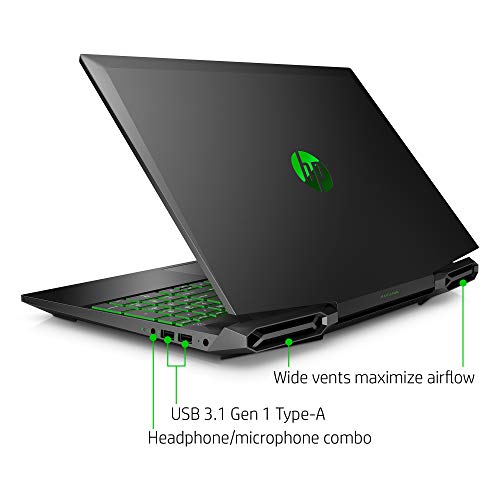 HP Pavilion Gaming 15.6-Inch Micro-EDGE Laptop, Intel Core i5-9300H Processor, NVIDIA GeForce GTX 1650 (4 GB), 8 GB SDRAM, 256 GB SSD, Windows 10 Home (15-dk0020nr, Shadow Black/Acid Green)