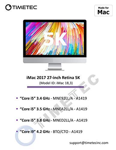 Timetec 64GB KIT (4x16GB) Compatible for Apple 2017 iMac (27-inch w/Retina 5K Display) DDR4 2400MHz PC4-19200 1Rx8 CL17 1.2V Non-ECC Non-Parity Unbuffered SODIMM Memory MAC RAM Upgrade for iMac 18,3