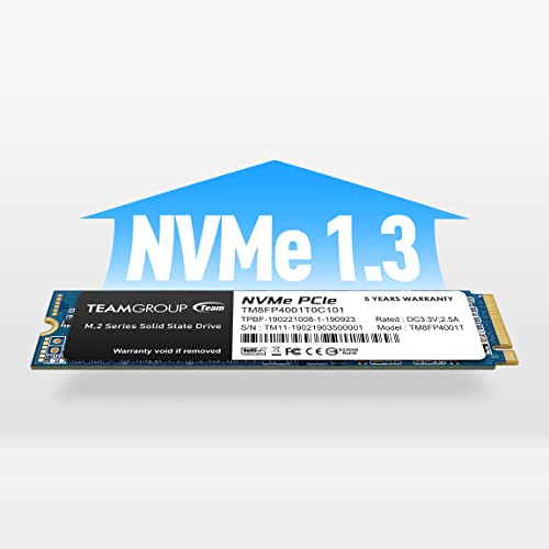 TEAMGROUP MP34 4TB with DRAM SLC Cache 3D NAND TLC NVMe 1.3 PCIe Gen3x4 M.2 2280 Internal SSD (Read/Write Speed up to 3,500/2,900 MB/s) Compatible with Laptop & PC Desktop TM8FP4004T0C101