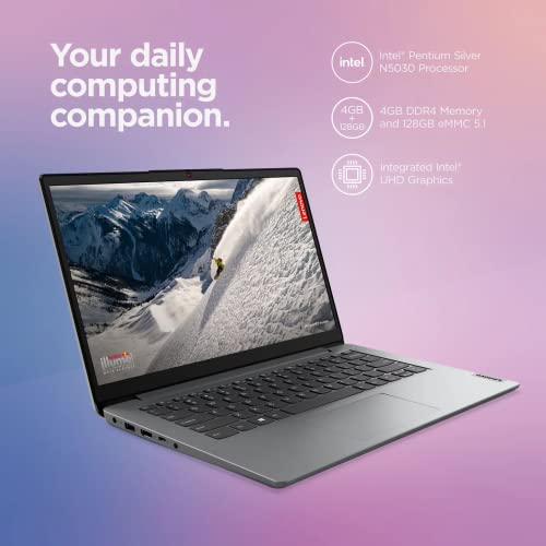 Lenovo 2023 Newest Ideapad 1i 14" HD Ultra-Light Laptop, Intel Pentium N5030 4-Core(Beat N4020), 4GB RAM, 256GB Storage, Stereo Speakers, Up to 10 Hours, WiFi, USB-A&C, 1 Year Microsoft 365, Win11 S