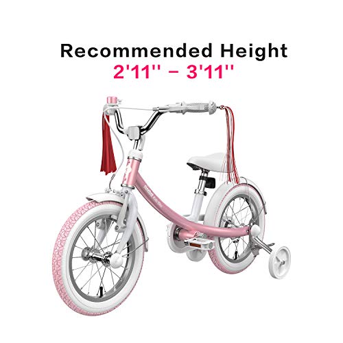 Segway Ninebot Kid’s Bike for Boys and Girls, 14 inch with Training Wheels, Pink