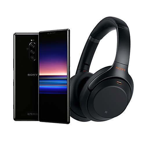 Sony Xperia 1 Unlocked Smartphone and WH1000XM3 Wireless Noise Cancelling Heaphones, with Noise Cancelling Wireless Headphones, One Size (J8170US/BWH)