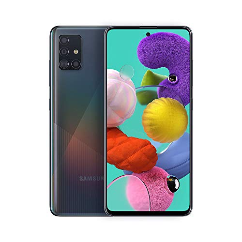 Samsung Galaxy A51 A515F 128GB DUOS GSM Unlocked Phone w/Quad Camera 48 MP + 12 MP + 5 MP + 5 MP (International Variant/US Compatible LTE) - Prism Crush Black