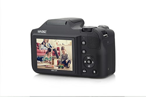 Minolta 20 Mega Pixels High Wi-Fi Digital Camera with 35x Optical Zoom, 1080p HD Video & 3" LCD, Black (MN35Z-BK)