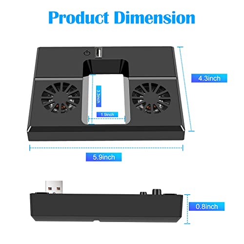 Vertical RGB LED Cooling Fan for Xbox Series X Console, Upgraded External USB Powered Cooling System Accessories Cooler Stand for Xbox Series X, Dual 4500RPM Fan, On/Off Touch Button, 2.0 USB Hub Port