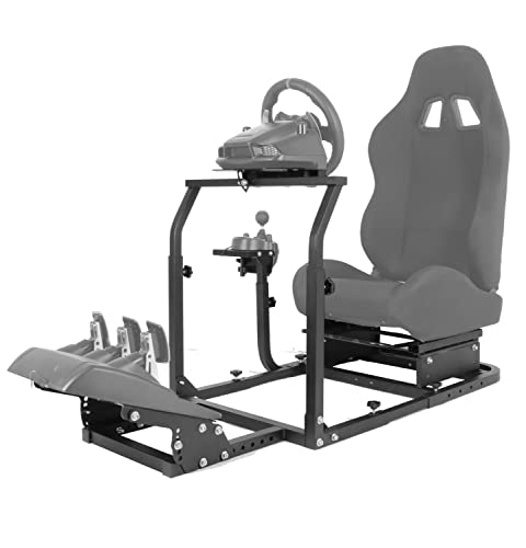 Anman Racing Simulator Cockpit fit for PC PS4 XBOX ONE Racing Wheel Stand Video Game for Logitech G25 G27 G29 G920 Fanatec Clubsport Thrustmaster T500RS T300RS, Wheel Shifter Pedals NOT Included