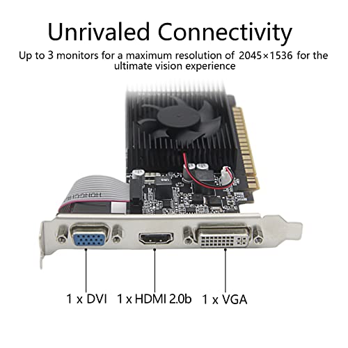 GeForce GT 730 2GB DDR3 64 Bit PCI Express 2.0 X 8, DVI VGA HDMI of 3 Ports Low Profile Graphics Card, PC Video Card