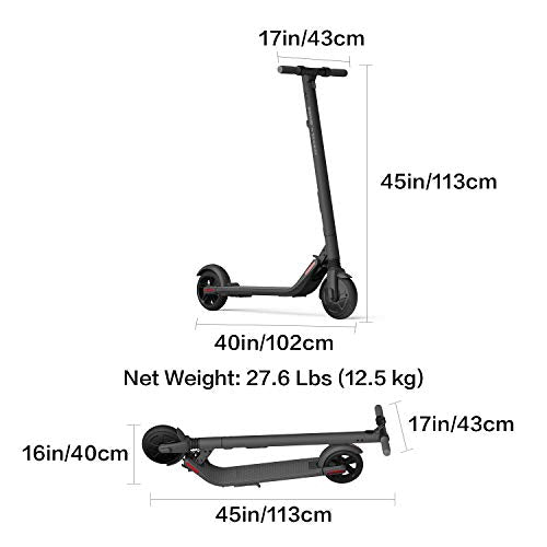 Segway Ninebot ES2 Electric Kick Scooter, Lightweight and Foldable, Upgraded Motor Power, Dark Grey