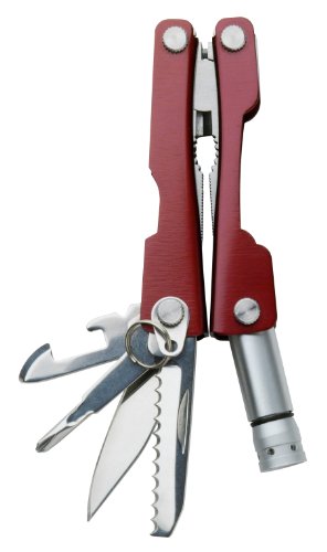 Swiss+Tech ST35000 Metallic Maroon 8-in-1 Mini Pocket Multitool for Camping, Sports, Hardware