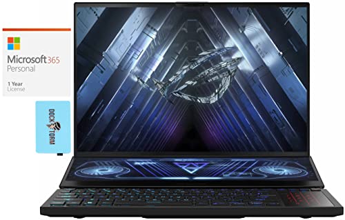 ASUS ROG Zephyrus Duo 16 Gaming & Business Laptop (AMD Ryzen 9 6900HX 8-Core, 64GB DDR5 4800MHz RAM, 2x8TB PCIe SSD RAID 1 (8TB), Win 11 Pro) with MS 365 Personal, Hub