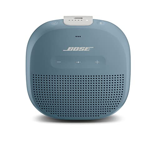 Bose SoundLink Micro Bluetooth Speaker: Small Portable Waterproof Speaker with Microphone, Stone Blue & SoundLink Flex Bluetooth Portable Speaker, Wireless Waterproof Speaker - Stone Blue