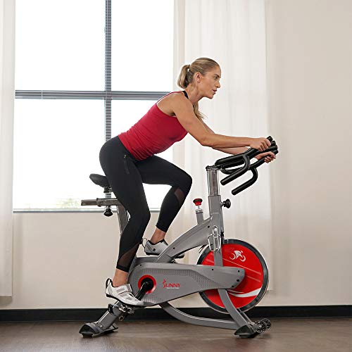 Sunny Health & Fitness AeroPro Indoor Cycling Exercise Bike with 44 LB Flywheel and Magnetic Resistance - SF-B1711, Grey