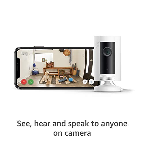 Ring Indoor Cam, Compact Plug-In HD security camera with two-way talk, Works with Alexa - White