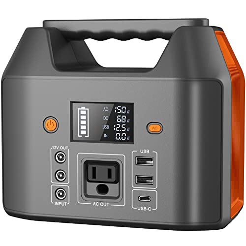 Portable Power Station 155Wh/42000mAh, EnginStar Power Bank with AC Outlet 110V/150W, 6 Outputs External Battery Pack, Portable Laptop Charger with LED Light for Home Camping