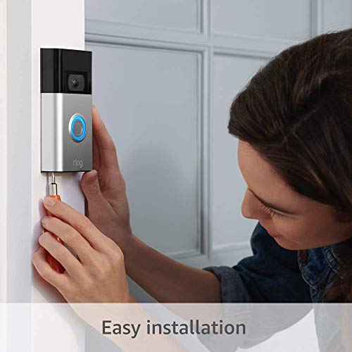 Ring Video Doorbell, Venetian Bronze (2nd Gen) Bundle with Ring Stick Up Cam Battery, White