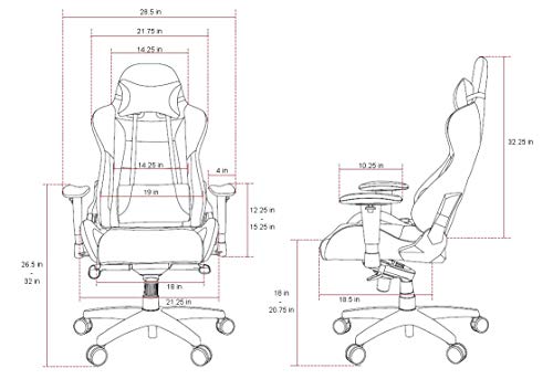 Arozzi - Verona Professional V2 Ergonomic Computer Gaming/Office Chair with Recliner, Swivel, Tilt, Rocker, Adjustable Height and Adjustable Lumbar and Neck Support - Black - Carbon Black Accents