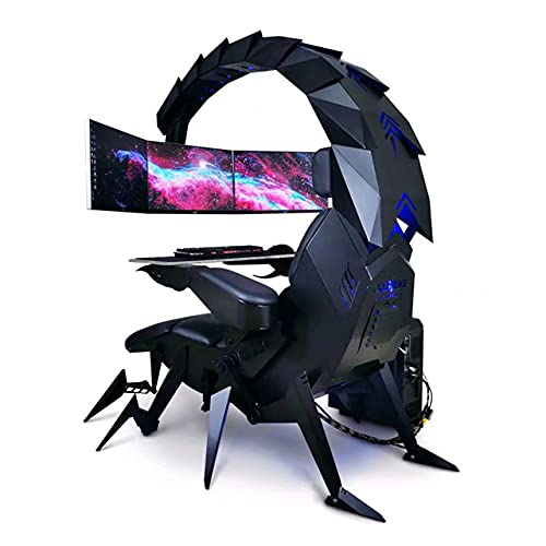 Fly YUTING Gaming Chair, Ergonomic Computer Cockpit Chair with Led Lights, Comfortable Racing Simulator Cockpit Game Chair with Hanging 3 Screens,Black
