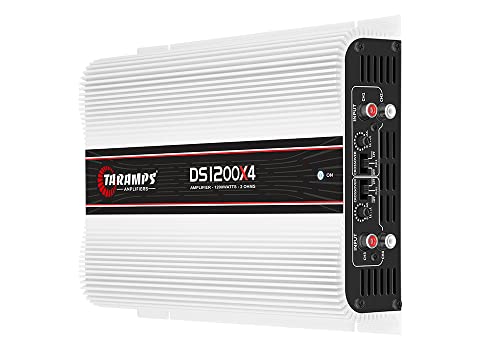 Taramps 4 Channel Car Amplifier – Class D Multichannel Amplifier 1200 Watt RMS, Car Electronics Car Audio Subwoofer 2 Ohm Stable Bass Boost Crossover for Car Speakers Sub Amp