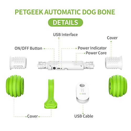 PETGEEK Automatic Dog Bone Toy, Smart Interactive Pet Toys for boredoms, Electronic Dog Self Entertainment Toy, Safe & Durable Material