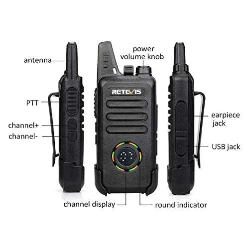 Retevis RT22S 2 Way Radios Walkie Talkies Long Range,Two Way Radios Rechargeable with Earpiece,Channel Display,Hands Free,for School Healthcare Retail Restaurant Automotive(10 Pack)