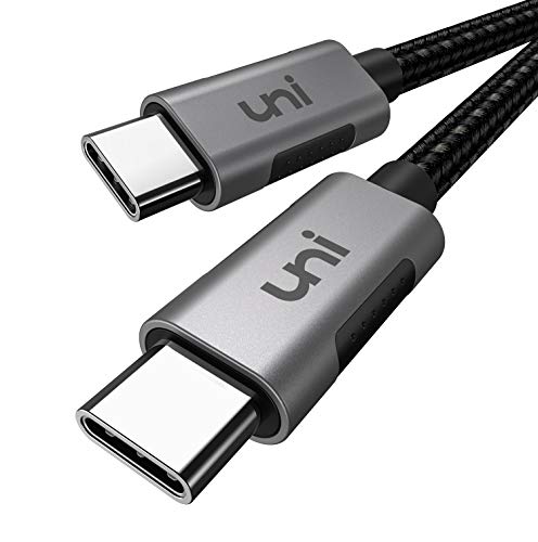 USB C to USB C Cable 15ft, uni Long USB Type C 100W Fast Charging Nylon Braided Cable (5A 20V) Compatible with iPad Pro 2019/2018, MacBook Pro 2020/2019/2018, Dell XPS 13/15, Surface Book 2 and More